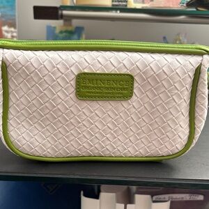White and Green Women's Cosmetic Bag